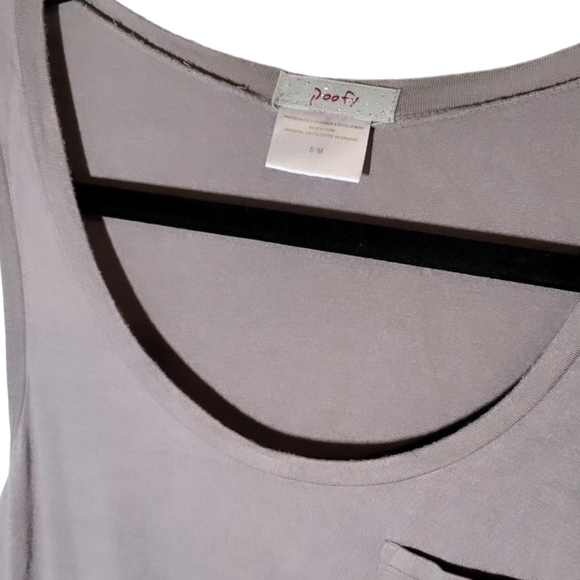 S/M Gray Black White Striped Stretch Bodycon Tank Dress w/ Mini Pocket - Picture 3 of 3